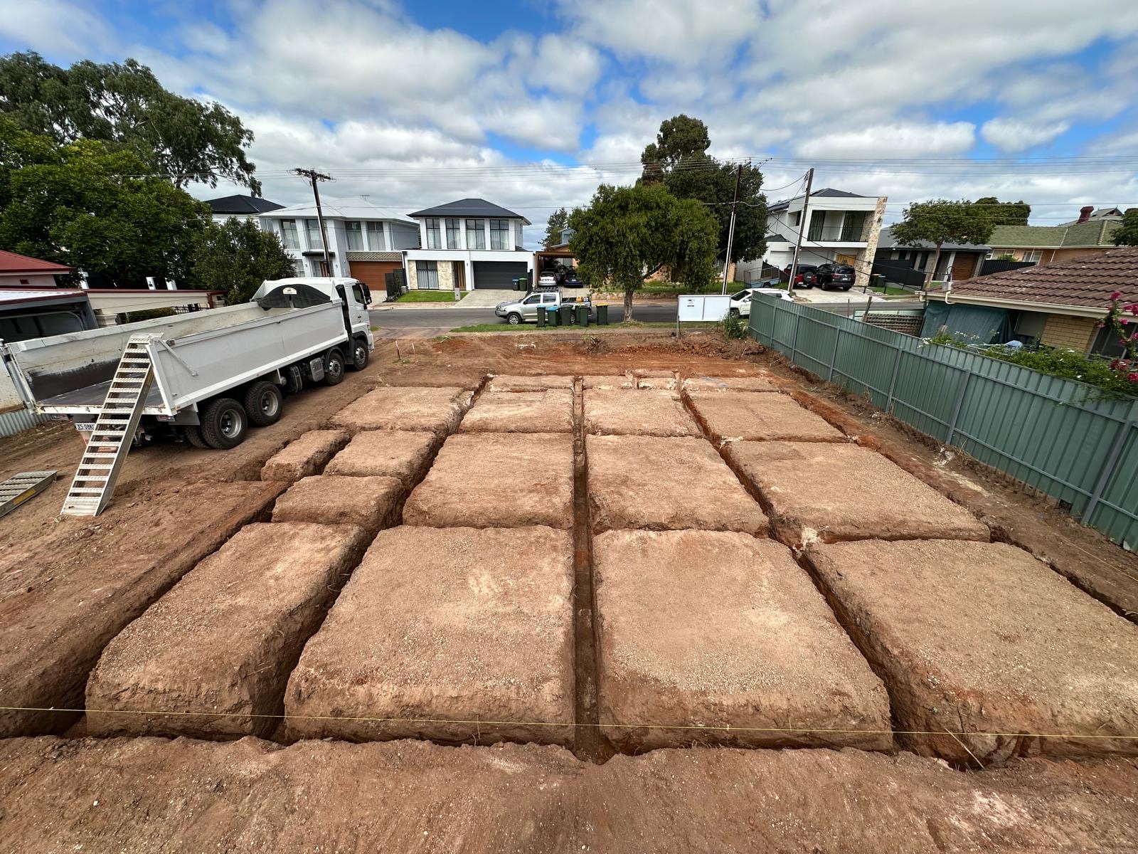 Residential footing trenches prepared by Danmarc